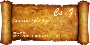 Cserna Gábor névjegykártya